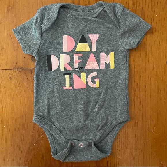 Like New Daydreaming Gray Pink Yellow Onesie - Picture 1 of 6
